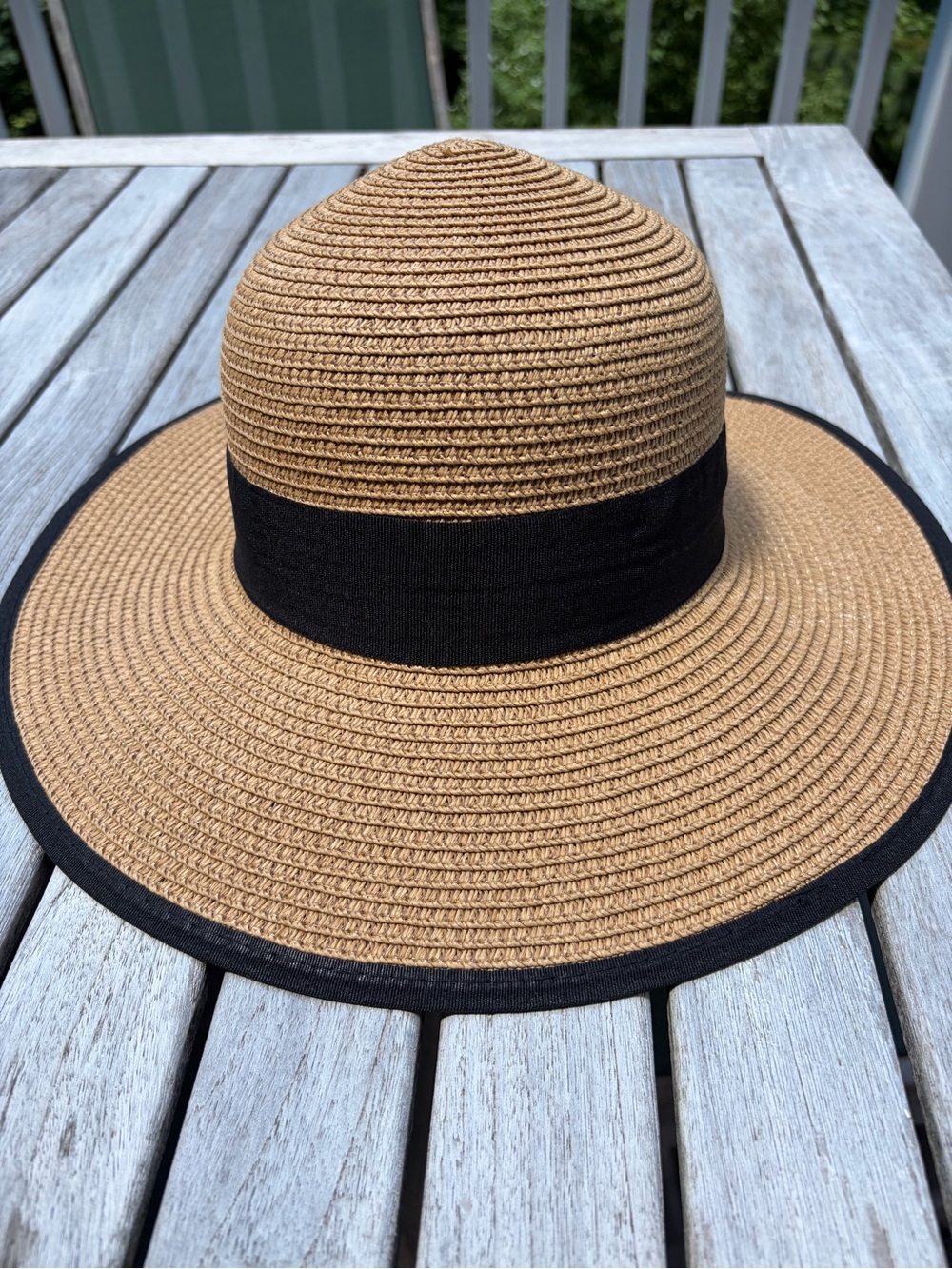 Magid Straw Garden Ribbon Hat Tan with Black Ribbon - Picture 3 of 7
